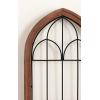 imageKate and Laurel Rennell Farmhouse Arched Wall Art Plaque 19 x 36 Walnut Brown and Black Wood and Metal Windowpane Wall Decor for Use as Fireplace Mantel Decor or Entryway Wall AccentDark Brown