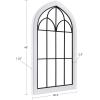 imageKate and Laurel Rennell Farmhouse Arched Wall Art Plaque 19 x 36 Walnut Brown and Black Wood and Metal Windowpane Wall Decor for Use as Fireplace Mantel Decor or Entryway Wall AccentWhite