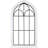 imageKate and Laurel Rennell Farmhouse Arched Wall Art Plaque 19 x 36 Walnut Brown and Black Wood and Metal Windowpane Wall Decor for Use as Fireplace Mantel Decor or Entryway Wall AccentWhite
