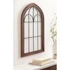imageKate and Laurel Rennell Farmhouse Arched Wall Art Plaque 19 x 36 Walnut Brown and Black Wood and Metal Windowpane Wall Decor for Use as Fireplace Mantel Decor or Entryway Wall AccentDark Brown