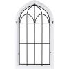 imageKate and Laurel Rennell Farmhouse Arched Wall Art Plaque 19 x 36 Walnut Brown and Black Wood and Metal Windowpane Wall Decor for Use as Fireplace Mantel Decor or Entryway Wall AccentWhite