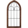 imageKate and Laurel Rennell Farmhouse Arched Wall Art Plaque 19 x 36 Walnut Brown and Black Wood and Metal Windowpane Wall Decor for Use as Fireplace Mantel Decor or Entryway Wall AccentDark Brown