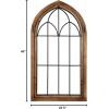 imageKate and Laurel Rennell Farmhouse Arched Wall Art Plaque 19 x 36 Walnut Brown and Black Wood and Metal Windowpane Wall Decor for Use as Fireplace Mantel Decor or Entryway Wall AccentRustic Brown