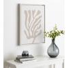 imageKate and Laurel Sylvie Abstract Coral Coastal Beige Framed Canvas Wall Art by The Creative Bunch Studio 18x24 White Simple Modern Abstract Plant Wall Dcor Art