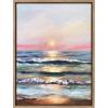 imageKate and Laurel Sylvie Atlantic Sunset Framed Canvas Wall Art by Mary Sparrow 18x24 Gold Beach Landscape Coastal Sunset Art for WallGold