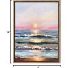 imageKate and Laurel Sylvie Atlantic Sunset Framed Canvas Wall Art by Mary Sparrow 18x24 Gold Beach Landscape Coastal Sunset Art for WallGold