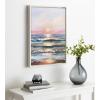 imageKate and Laurel Sylvie Atlantic Sunset Framed Canvas Wall Art by Mary Sparrow 18x24 Gold Beach Landscape Coastal Sunset Art for WallWhite