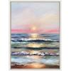 imageKate and Laurel Sylvie Atlantic Sunset Framed Canvas Wall Art by Mary Sparrow 18x24 Gold Beach Landscape Coastal Sunset Art for WallWhite