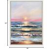 imageKate and Laurel Sylvie Atlantic Sunset Framed Canvas Wall Art by Mary Sparrow 18x24 Gold Beach Landscape Coastal Sunset Art for WallWhite