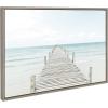 imageKate and Laurel Sylvie Beach Canvas Wall Art Collection by Pete Olson and Amy Peterson Set of 3 16x20 and 23x33 Gray Chic Coastal Art Set for Wall