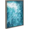 imageKate and Laurel Sylvie La Jolla Beach 7 Framed Canvas Wall Art by Rachel Dowd 28x38 Gray Relaxing Coastal Art for WallGrey