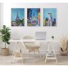 imageKate and Laurel Sylvie New York Time Square Study No 4 Framed Canvas Wall Art by Rachel Christopoulos 18x24 White Modern Travel Art for Walls