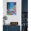imageKate and Laurel Sylvie New York Time Square Study No 4 Framed Canvas Wall Art by Rachel Christopoulos 18x24 White Modern Travel Art for Walls