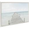 imageKate and Laurel Sylvie Ocean Beach San Francisco Whale Tail in the Mist and Wooden Pier on The Beach Framed Canvas Wall Art Set by Various Artists Set of 3 16x20 and 23x33 White Coastal Art Set