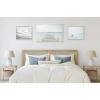 imageKate and Laurel Sylvie Ocean Beach San Francisco Whale Tail in the Mist and Wooden Pier on The Beach Framed Canvas Wall Art Set by Various Artists Set of 3 16x20 and 23x33 White Coastal Art Set