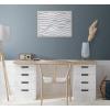 imageKate and Laurel Sylvie Simple Elegant Coastal Waves Framed Canvas Wall Art by The Creative Bunch Studio 28x38 White Colorful Abstract Beach Ocean Art Print for Home Wall DecorWhite