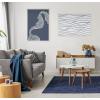 imageKate and Laurel Sylvie Simple Elegant Coastal Waves Framed Canvas Wall Art by The Creative Bunch Studio 28x38 White Colorful Abstract Beach Ocean Art Print for Home Wall DecorWhite
