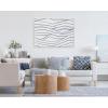 imageKate and Laurel Sylvie Simple Elegant Coastal Waves Framed Canvas Wall Art by The Creative Bunch Studio 28x38 White Colorful Abstract Beach Ocean Art Print for Home Wall DecorWhite