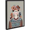 imageKate and Laurel Sylvie Sun Flock Framed Canvas Wall Art by Rachel Lee of My Dream Wall 18x24 Natural Colorful Ocean and Dog Sunset ArtBlack