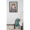 imageKate and Laurel Sylvie Sun Flock Framed Canvas Wall Art by Rachel Lee of My Dream Wall 18x24 Natural Colorful Ocean and Dog Sunset ArtBlack