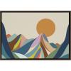 imageKate and Laurel Sylvie Sun Flock Framed Canvas Wall Art by Rachel Lee of My Dream Wall 18x24 Natural Colorful Ocean and Dog Sunset ArtBrown