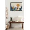 imageKate and Laurel Sylvie Sun Flock Framed Canvas Wall Art by Rachel Lee of My Dream Wall 18x24 Natural Colorful Ocean and Dog Sunset ArtBrown