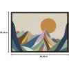 imageKate and Laurel Sylvie Sun Flock Framed Canvas Wall Art by Rachel Lee of My Dream Wall 18x24 Natural Colorful Ocean and Dog Sunset ArtBrown