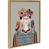 imageKate and Laurel Sylvie Sun Flock Framed Canvas Wall Art by Rachel Lee of My Dream Wall 18x24 Natural Colorful Ocean and Dog Sunset ArtGold