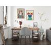 imageKate and Laurel Sylvie Sun Flock Framed Canvas Wall Art by Rachel Lee of My Dream Wall 18x24 Natural Colorful Ocean and Dog Sunset ArtGold