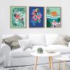 imageKate and Laurel Sylvie Sun Flock Framed Canvas Wall Art by Rachel Lee of My Dream Wall 18x24 Natural Colorful Ocean and Dog Sunset ArtNatural