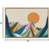 imageKate and Laurel Sylvie Sun Flock Framed Canvas Wall Art by Rachel Lee of My Dream Wall 18x24 Natural Colorful Ocean and Dog Sunset ArtNatural