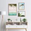 imageKate and Laurel Sylvie Tropical Beach Framed Canvas Wall Art Collection by Tai Prints and Amy Peterson 3 Piece Natural Coastal Art for WallNatural