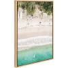 imageKate and Laurel Sylvie Tropical Beach Framed Canvas Wall Art Collection by Tai Prints and Amy Peterson 3 Piece Natural Coastal Art for WallNatural