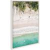 imageKate and Laurel Sylvie Tropical Beach Framed Canvas Wall Art Collection by Tai Prints and Amy Peterson 3 Piece Natural Coastal Art for WallWhite