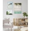 imageKate and Laurel Sylvie Tropical Beach Framed Canvas Wall Art Collection by Tai Prints and Amy Peterson 3 Piece Natural Coastal Art for WallWhite