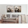 imageKate and Laurel Sylvie Western Cowboy Horseback Ranch Abstract Neutral 1 Framed Canvas Wall Art by The Creative Bunch Studio 30x30 Brown Modern Abstract Cowboy Art for Wall