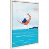 imageKate and Laurel x Maja Tomljanovic Collaboration Jump Framed Canvas Wall Art 18x24 White Colorful Coastal Art for Wall