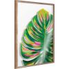 imageKate and Laurel Blake Monstera Framed Printed Glass Wall Art by Jessi Raulet of Ettavee 18x24 Natural Decorative Nature Themed Art Print for WallGold