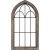 imageKate and Laurel Rennell Farmhouse Arched Wall Art Plaque 19 x 36 Walnut Brown and Black Wood and Metal Windowpane Wall Decor for Use as Fireplace Mantel Decor or Entryway Wall AccentRustic Brown