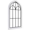 imageKate and Laurel Rennell Farmhouse Arched Wall Art Plaque 19 x 36 Walnut Brown and Black Wood and Metal Windowpane Wall Decor for Use as Fireplace Mantel Decor or Entryway Wall AccentWhite