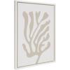 imageKate and Laurel Sylvie Abstract Coral Coastal Beige Framed Canvas Wall Art by The Creative Bunch Studio 18x24 White Simple Modern Abstract Plant Wall Dcor Art