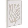 imageKate and Laurel Sylvie Abstract Coral Coastal Beige Framed Canvas Wall Art by The Creative Bunch Studio 23x33 White Simple Modern Abstract Plant Wall Dcor Art
