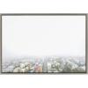 imageKate and Laurel Sylvie Foggy Cityscape Framed Canvas Wall Art by Alicia Abla 28x38 Gray Modern Oversized Art for WallGray