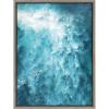 imageKate and Laurel Sylvie La Jolla Beach 7 Framed Canvas Wall Art by Rachel Dowd 28x38 Gray Relaxing Coastal Art for WallGrey