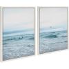 imageKate and Laurel Sylvie Ocean Swim Left and Right Framed Canvas Wall Art Set by Stephanie Klatt 2 Piece Set 18x24 White Coastal Ocean Natural Wall Dcor Art Set