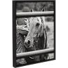 imageKate and Laurel Sylvie Photo Saddling Horse Framed Canvas Wall Art by The Whiskey Ginger 18x24 Black Western Photography Art for Wall
