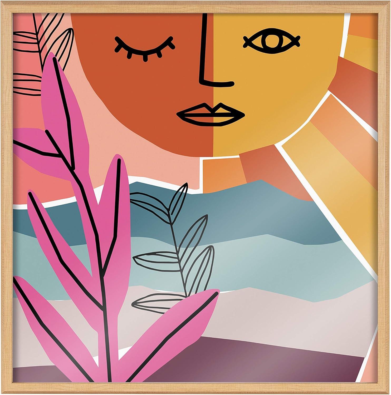 imageKate and Laurel Blake Peace by The Sea Framed Printed Acrylic Wall Art by Kate Aurelia Holloway 24x24 Natural Abstract Colorful Decor for Wall