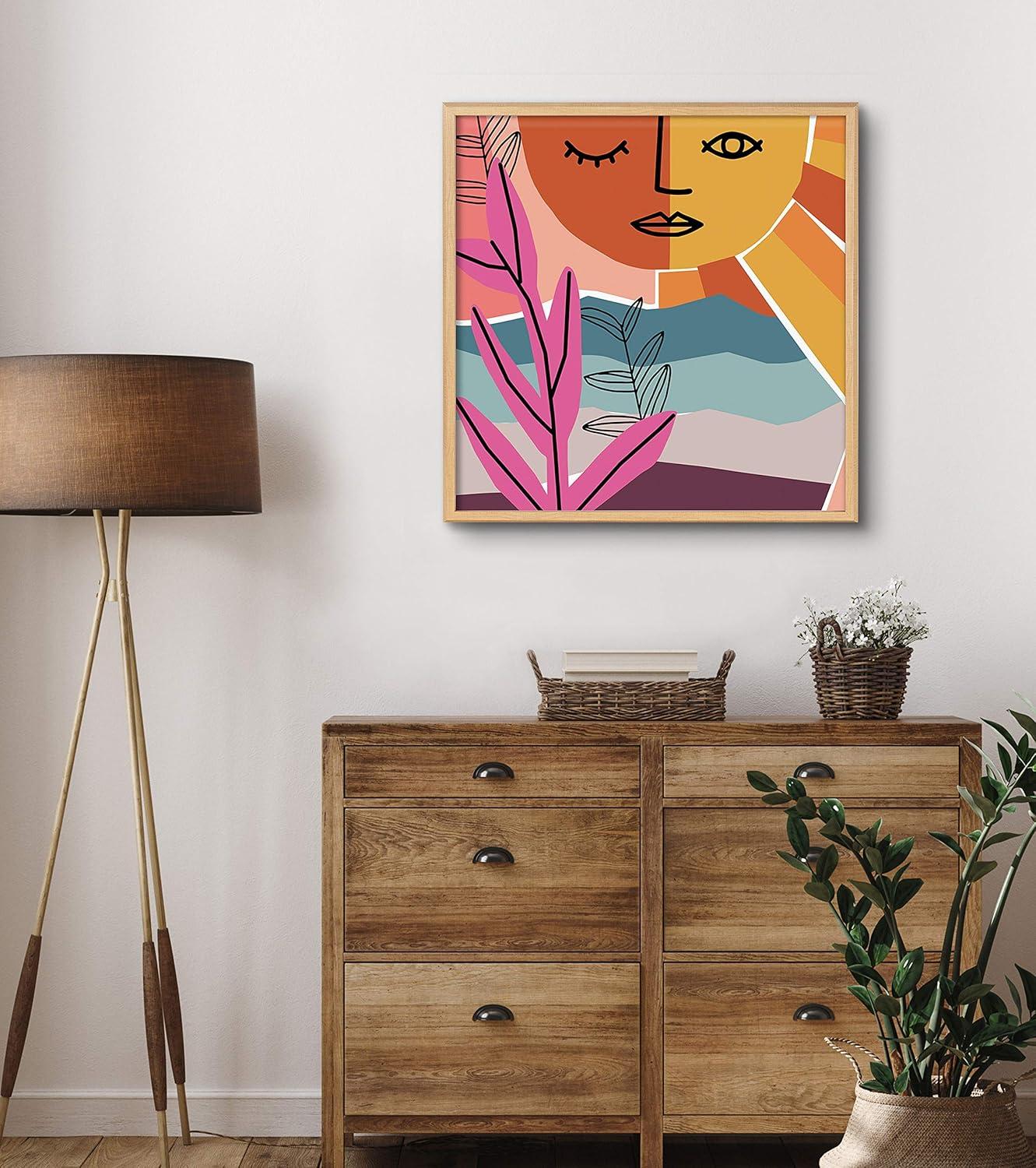 imageKate and Laurel Blake Peace by The Sea Framed Printed Acrylic Wall Art by Kate Aurelia Holloway 24x24 Natural Abstract Colorful Decor for Wall