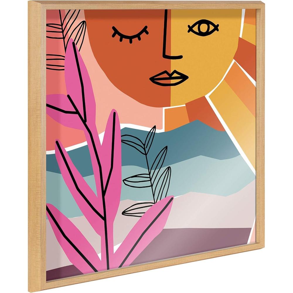 imageKate and Laurel Blake Peace by The Sea Framed Printed Acrylic Wall Art by Kate Aurelia Holloway 24x24 Natural Abstract Colorful Decor for Wall
