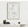 imageKate and Laurel Sylvie 871 Modern Circles Framed Canvas Linen Textured Wall Art by Teju Reval of SnazzyHues 28x38 Gold Decorative Geometric Abstract Art for Wall